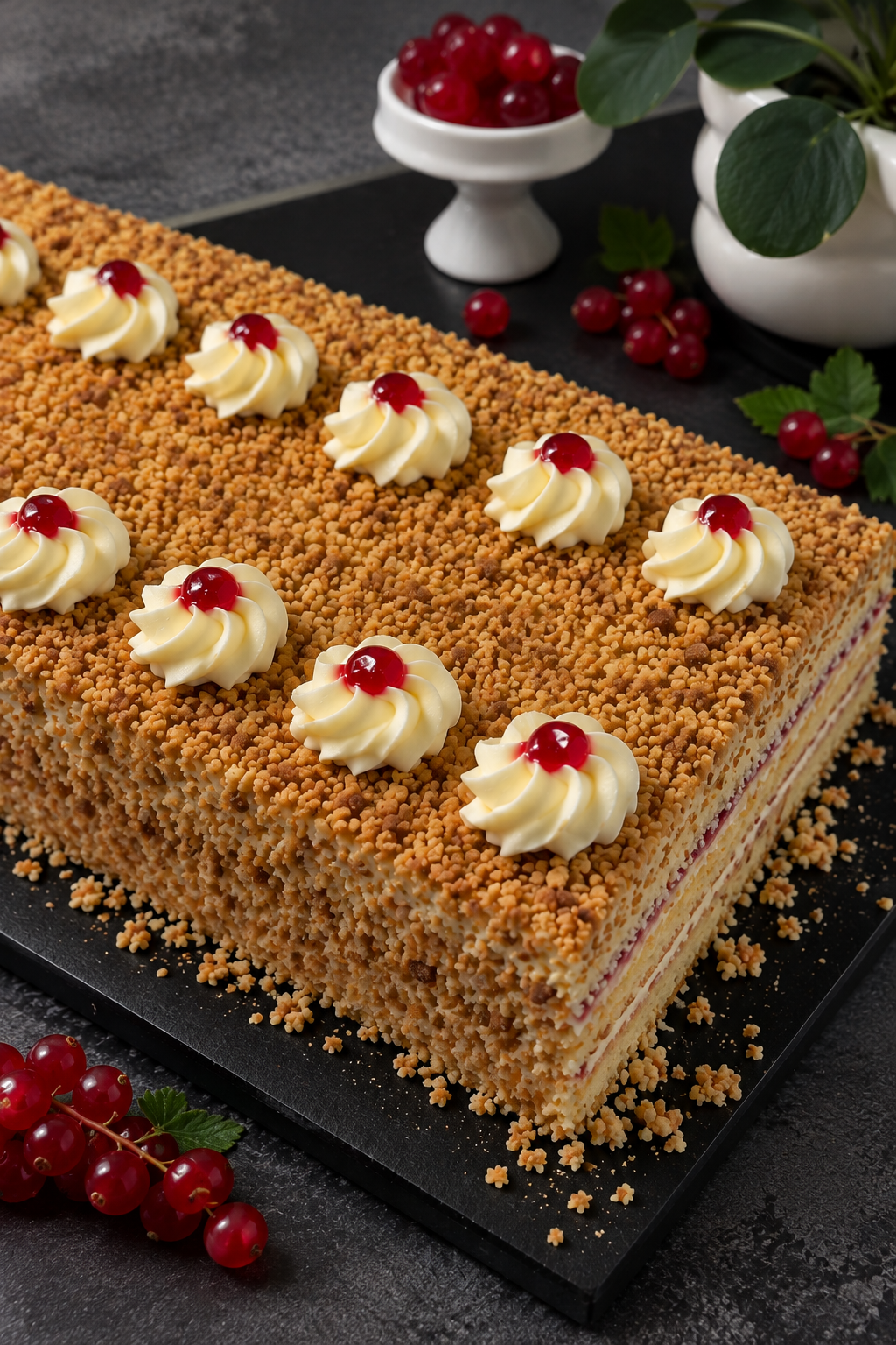 Frankfurter Schnitte mit Buttercreme & Krokant