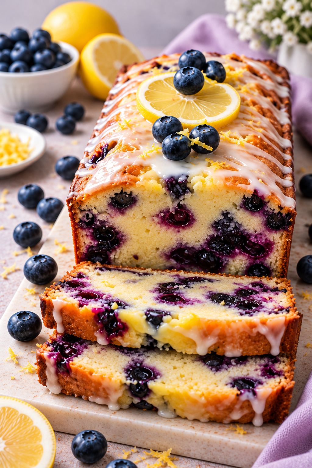Zitronen-Blaubeer-Kastenkuchen